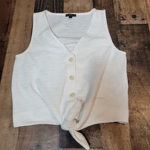 S J Crew Tie Front Tank Top